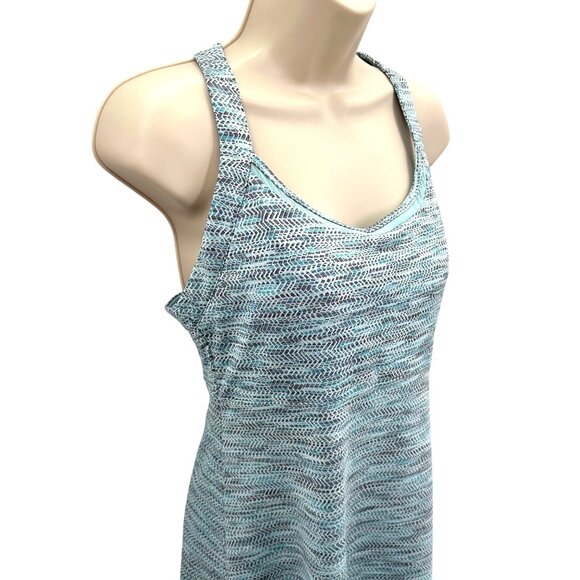 MPG Mondetta Womens Performance Gear Blue Chevron Print Racerback Athletic Dress - Picture 2 of 10